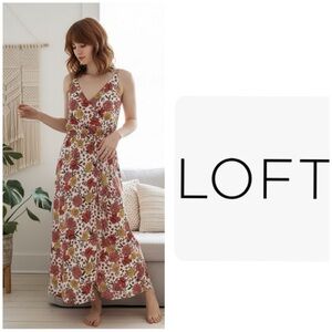 Loft Perfect Fall Faux Wrap Floral Dress